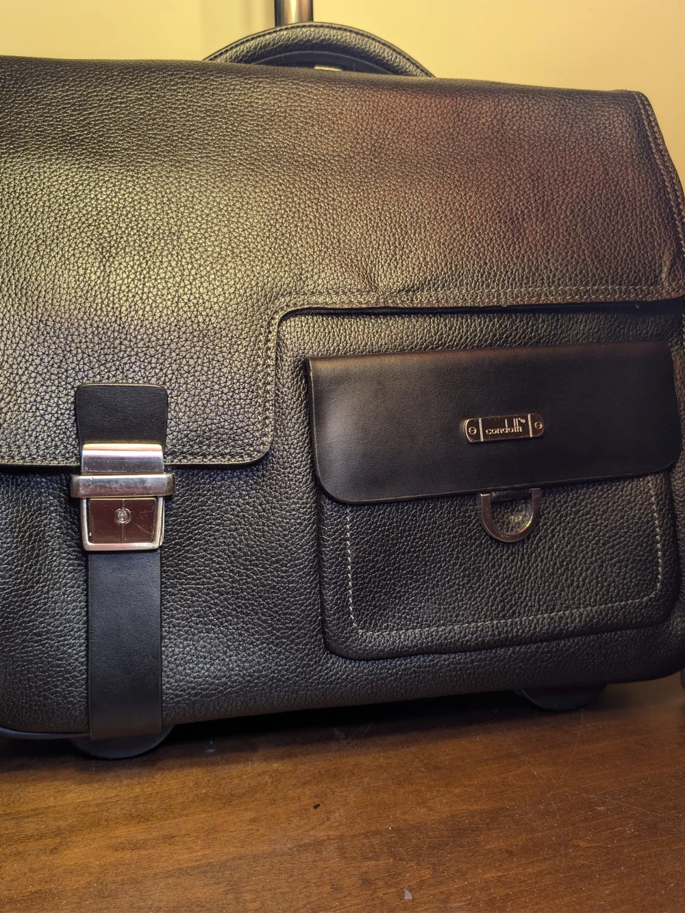 Condotti Black Leather Men's Briefcase...